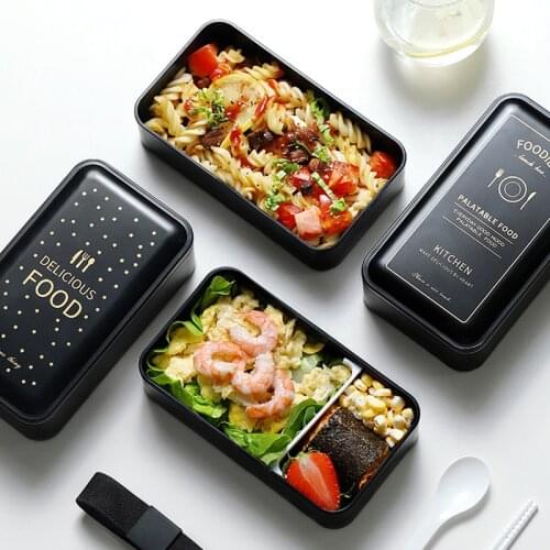 Japanese lunch Box for Office Worker Student Double-Layer Microwave Heating Lunch Box Separate Large Fruit Salad Lunch Box Set