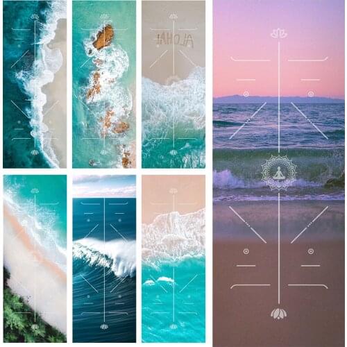 6mm Women Sea Wave Pilates Yoga Mat With Position Line Non Slip Dance Mat For Beginner Environmental Fitness Gymnastics Mats