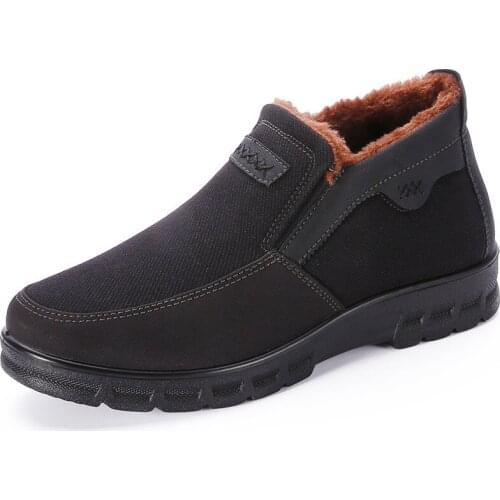 Winter Boots Big Yards Short Grandfather Style Father Non Slip Waterproof Warm Fur Snow Top Soles Boy High Quality Winter Boots