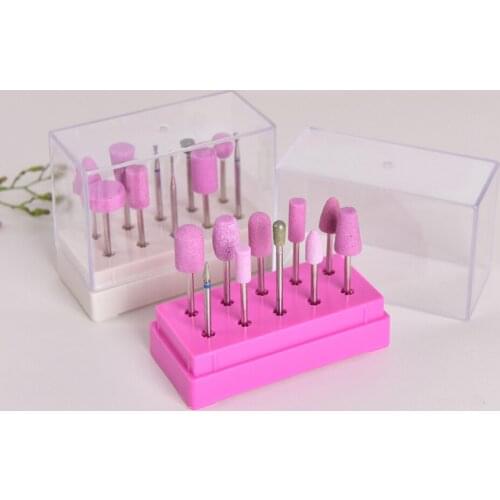 1PCS Nail Drill Bit Holder 10Holes White Bits Holder Exhibition Displayer Nail Drill Bit Holder Professional Manicure Tools