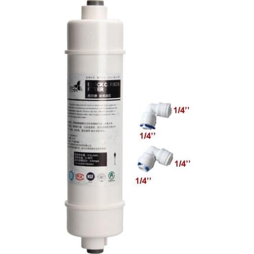 10 Inch SOOEL FOF Quick Connect INLINE COCONUT Activated Carbon Composite Scale Inhibitor WATER FILTER Cartridge With 2 fitting