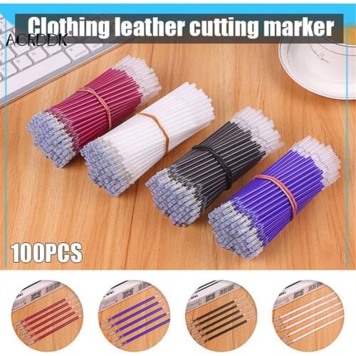 100pcs Heat Erase Pen Refills High Temperature Disappearance Pen Refills Leather Garment Dash Marker FL