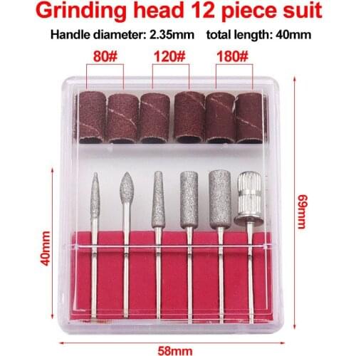 12pcs/set Nail Drill Bits Electric Nail File Cuticle Cutter Tips Clean Burr Sander Manicure Nail Sanding Bands DIY Manicure Tool