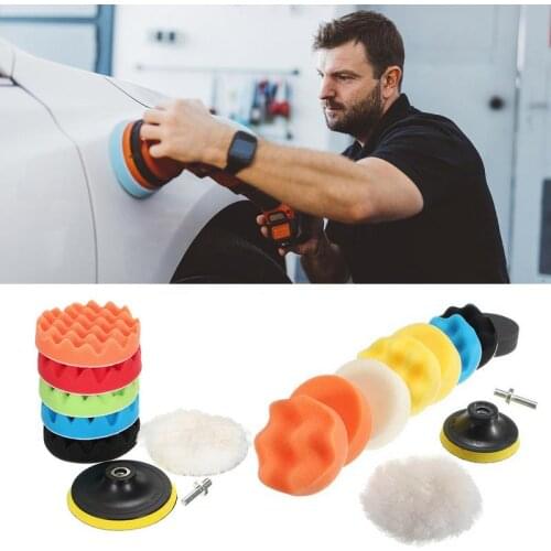 3 Inch/5 Inch Polishing Pad Sponge Kit With Drill Adapter Wool Wax Pads Set Of 7 Polishing Pads For Car Polisher Polishing set