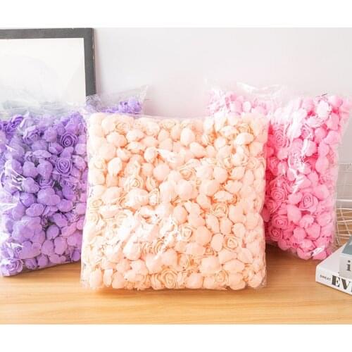 50/100/200 Pieces Teddy Bear of Roses 3cm Foam Wedding Decorative Christmas Decor for Home Diy Gifts Box Artificial Flowers