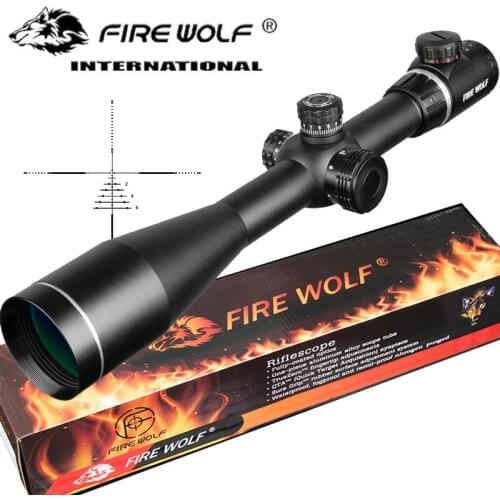 6-24X50 Tactical Optical Rifle Scope Adjustable Red Green Cross Hunting Riflescope Glass Reticle Turrets Lock Reset