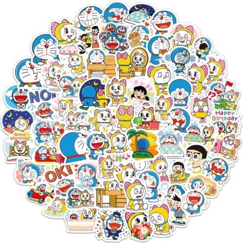 80 Pcs/Set Doraemon Graffiti Stickers For Luggage Laptop Notebook Refrigerator Car Motorcycle Toy Phone Cartoon Stickers