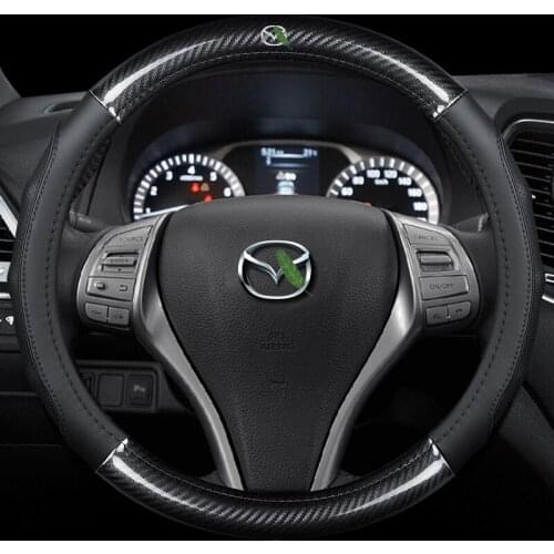 Car-styling Accessories Genuine Leather Steering Wheel Covers for Mazda Demio Axela Mazda3 Atenza 2 3 5 6 8 Premacy MPV BT50 MX5