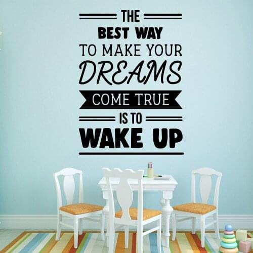 Free Shipping Character Quote Wake Up Environmental Protection Vinyl Stickers For Living Room Bedroom Wall Decal Muursticker