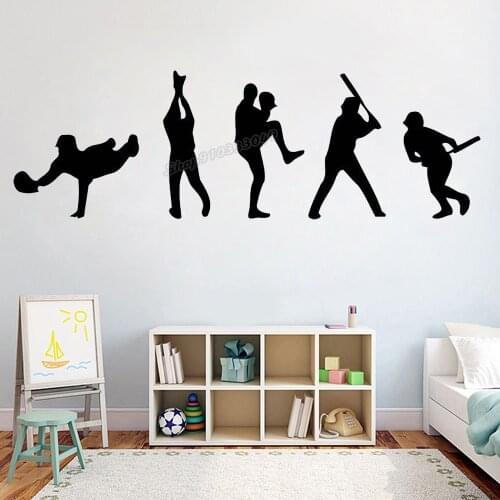 Baseball Wall decal Pitcher Glove Baseball cap Rounders Hardball Sport Baseball player Wall Sticker Vinyl Decal Room Decor B237