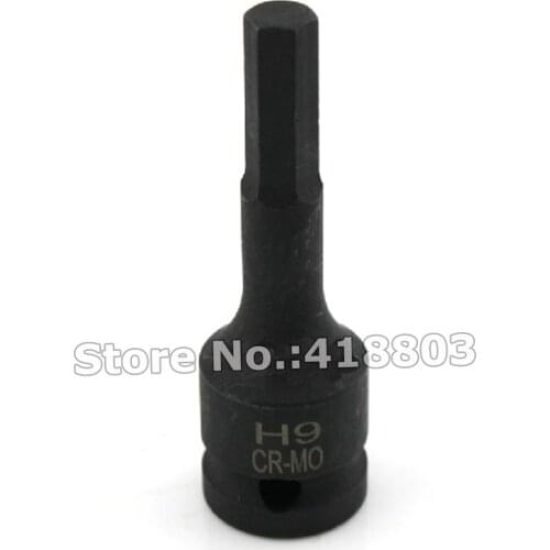 1/2" Dr. Impact Hex Sockt Bit Size H9 78mm Length