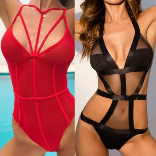 Body Suits Sexy Lingerie Women Sexi Bodi Lace Bodysuit Plus Size Mesh See Through Underwear Erotic Sex Clothes Teddy Lingere