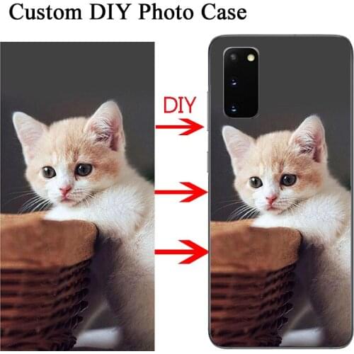 DIY Custom Black Silicone Phone Case for Samsung S21 S20 A11 S10 S10E S9 S8 Plus Lite Note10 Note20 Ultra TPU Cover