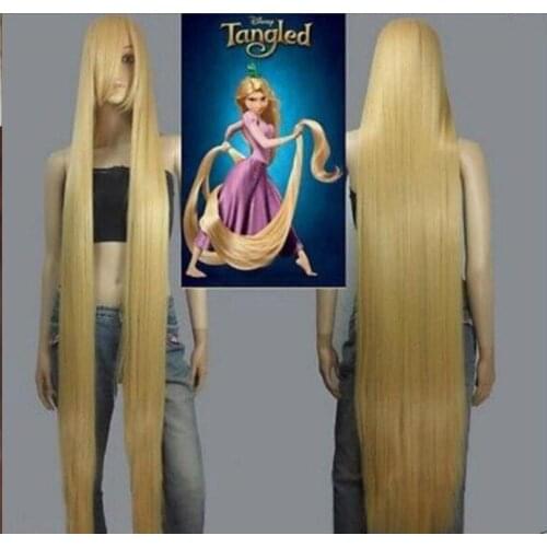 Free Shipping NEW Movie Rapunzel long blonde cosplay wavy wig 150cm Hot Cool