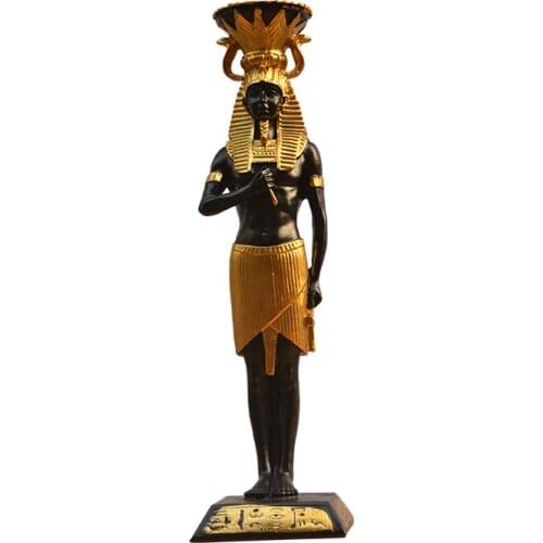 EGYPT CANDLE HOLDERS RESIN FIGURINES PHARAOH HOME DECORATION CANDLESTICK R965