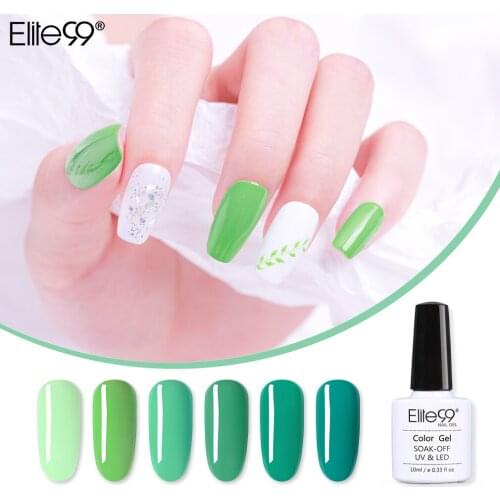 Elite99 10ml Turquoise Gel Nail Polish UV Gel Nail Art Varnish Hybrid Soak Off Green Color Gel Lacquer Lucky Nail Gel Polish