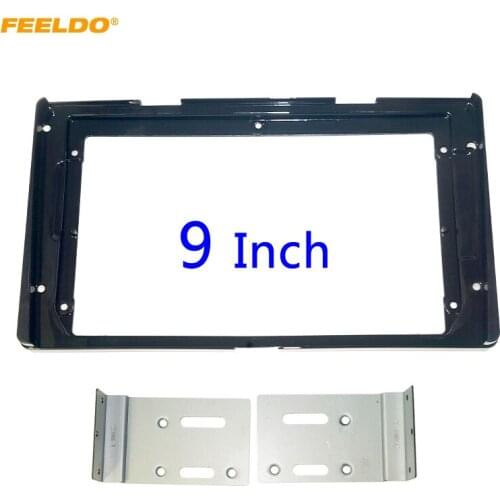 FEELDO Car Stereo 9" Big Screen Fascia Frame Adapter For Toyota Sienna 2Din Dash Audio Fitting Panel Frame Kit #HQ6653