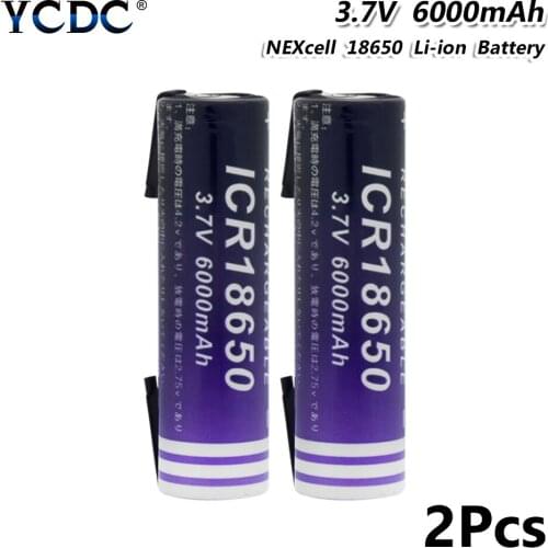 New 3.7 v 6000mah 18650 Lithium Rechargeable Battery Welding Nickel Sheet batteries pack For Toy Flashlight Power Bank