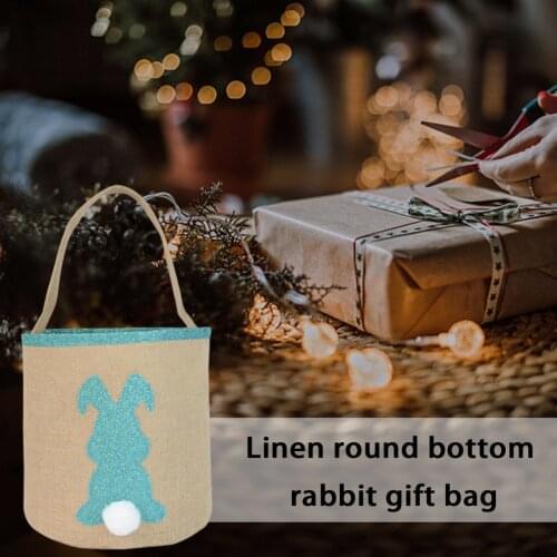 New Multifunctional DIY Gift Bag Linen Easter Bunny Gift Bag Pocket Handbag Shopping Bag Storage Bag Grocery Bag