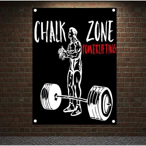 POWERLIF TING Motivational Workout Posters Exercise Banners Flags Wall Art Canvas Painting Tapestry Mural Gym Home Decoration