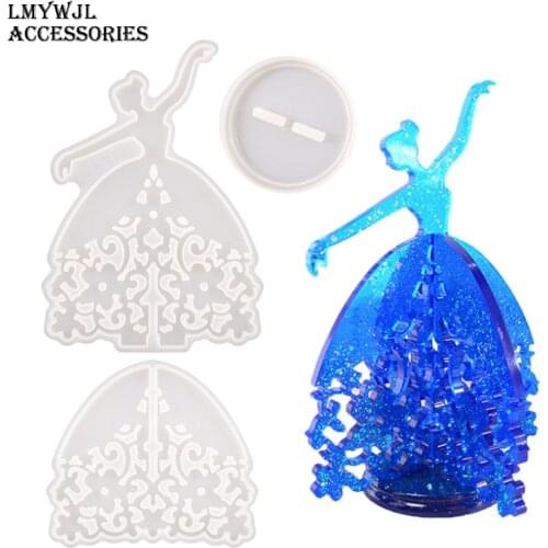 Ballet Girl Bracket Resin Mold Set DIY Making Epoxy Earrings Ring Necklace Display Stand Jewelry Stand Silicone Mold