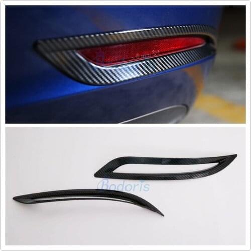For Tesla Model 3 2017 2018 2019 Carbon Fiber Color Rear Fog Lamp Cover Taillight Overlay Light frame Car Styling Accessories
