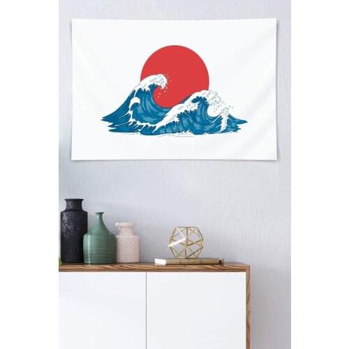 The Great Wave Wall Cover 60 x 40 cm Ultra Soft Textured Polyester Fabric Suitable for indoor - outdoor use