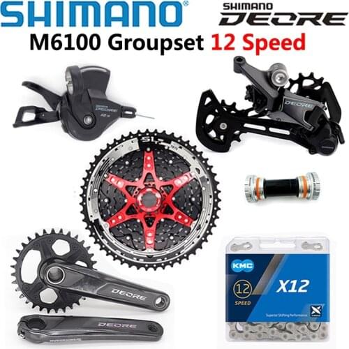SHIMANO DEORE M6100 Groupset 12 Speed Shifter Rear Derailleur SunRace CSMZ901 Cassette KMC X12 chain Crankset M6120 170mm 175mm
