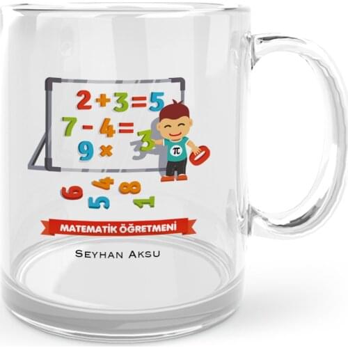 Personalized Math Teacher Glass Mug Cup-5