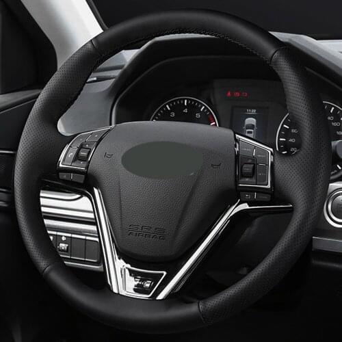 DIY Black Faux Leather Car Steering Wheel Cover For Great Wall Haval New Hover H6 Hover H1 Tiguan Non-slip And Comfortable