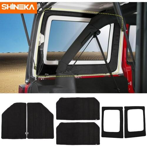 SHINEKA Heat Insulation Cotton Pad Car Headliner Roof and Rear Window Insulation Kit 4 Doors For Jeep Wrangler JK 2007-2010