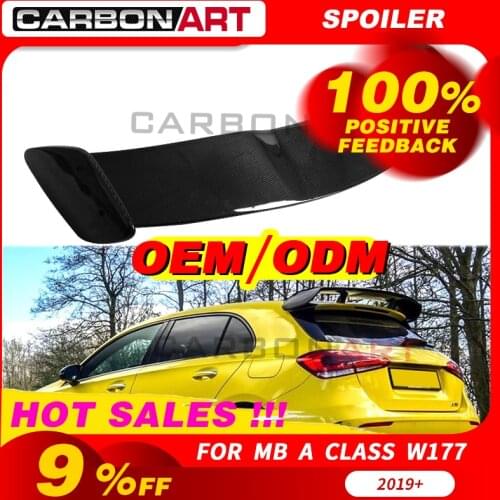 Real carbon fiber roof spoiler for Mercede V177 w177 Hatchback a class A180 A200 A250 A260 and A45 amg 2019 2020 rear spoiler