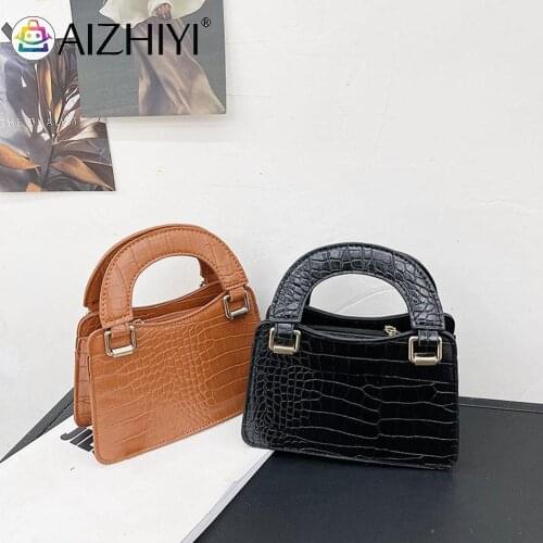 Fashion Women Alligator Pattern PU Leather Crossbody Shoulder Messenger Bag Casual Ladies Solid Color Small Handbags Purse