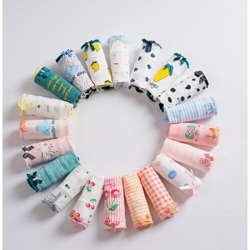 18 Color Low-Rise Panties Women Underwear Lovely Cartoon Fruits Bowknot Sexy Panties Cute Girls Briefs Lingerie