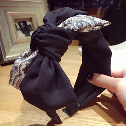 1Pcs Cross Turban Floral Pattern Big Bowknot Fashion Headwear New Non-slip Twist Hair Hoop Women Headband Hair Accessories