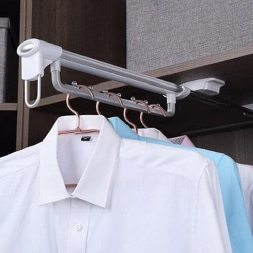 35/45cm (14/18 inches) Aluminum alloy Top mounted Pull out Hanger Hanging rail Coat Jacket Cloth Robe Closet Wardrobe