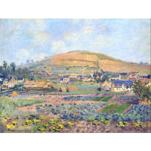 High quality Oil painting Canvas Reproductions The Mount Riboudet in Rouen at Spring (1872) By Claude Monet hand painted
