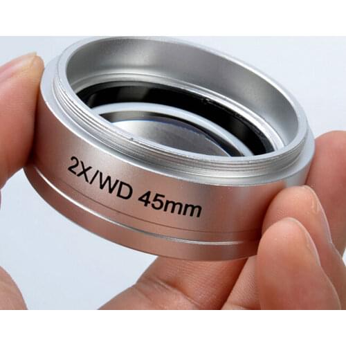 WD45mm 2X Stereo Microscope objective lens Auxiliary Barlow Objective Lens full coated optical glass for binocular microscope