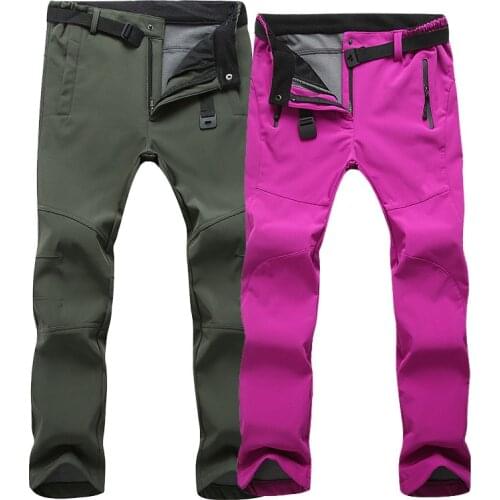 Winter Hiking Camping Pants Waterproof Girl Outdoor Snowboard Pants Plus Velvet Soft Shell Ski Pants Sports Skiing Snowboardbyxa