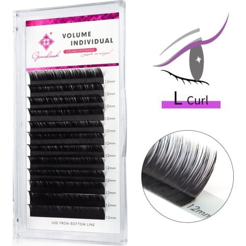 Genie 1 pc/lot L Curl All Thickness individual eyelashes Faux Mink False Eyelash Extension New Professional Eyelash Extension