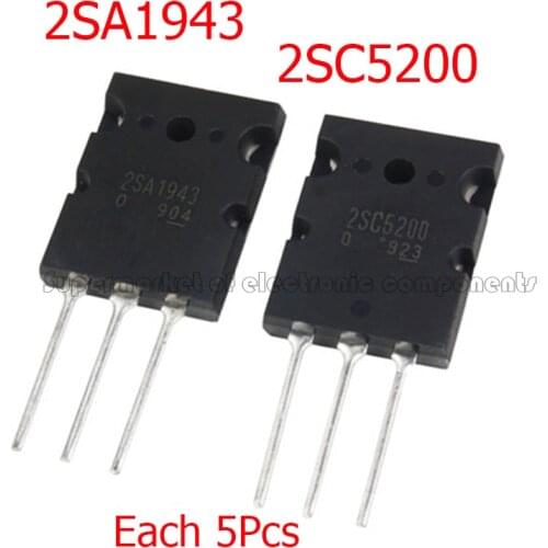 10PCS 2SA1943 TO-3P 2SC5200 TO-3PL=3pair (5PCS C5200+5PCS A1943) New BXV