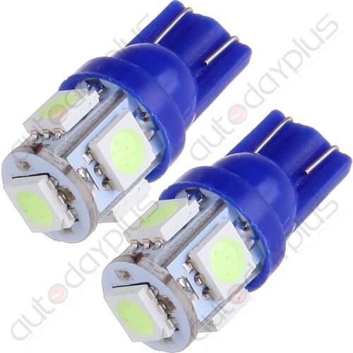 10X Ice Blue T10 W5W 194 168 501 Car 5SMD 12V LED Inverted Side Wedge Bulbs