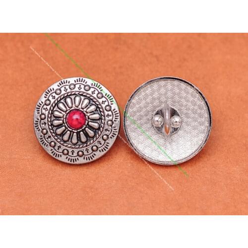 10X Southeast Tribal Silver Flower Red Turquoise Leathercraft Clothes Luggage Bag Accessories Case Sewing Concho Button