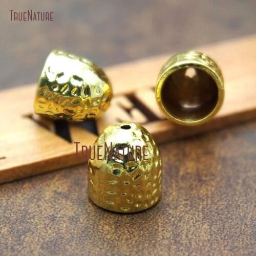 20Pcs Gold Plating Irregular Surface Bell Shaped Accessory Cap Copper Accessory Cap On Sale 13x14mm FC15683
