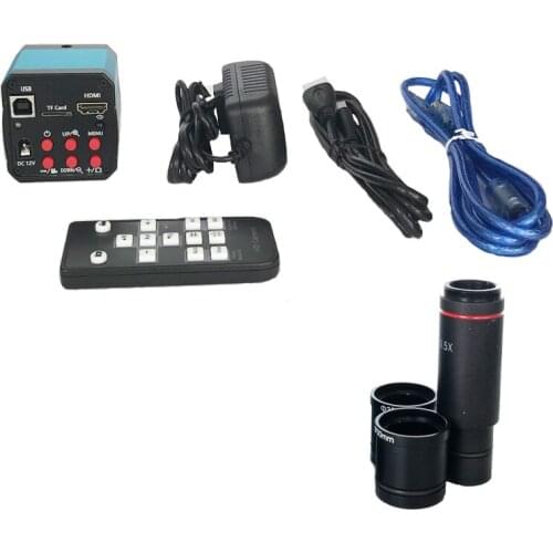 21MP 1080P CMOS HDMI USB Video Microscope Camera+CCD 0.5X Microscope Eyepiece C-Mount Lens for 23.2mm+30mmm+30.5mm Ring