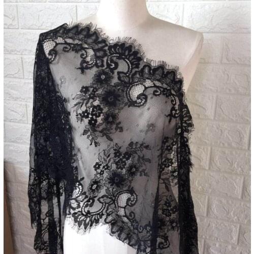 39 Colors 3M/ Lot Eyelash Lace Fabric 40cm Width Decor High Quality Soft White Black Nylon Trim Lingerie Wedding Dress Materials