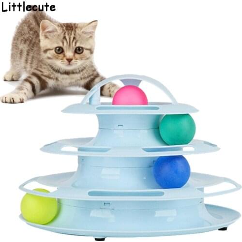 4 Layers Pet Cat Toys Crazy Ball Disk Interactive Amusement Plate Play Disc Trilaminar Turntable Toy Scratcher For Cats Pets