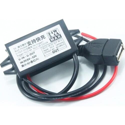 652F DC-DC Converter Module input 6V~32V to 5V~12V 24W(Max)USB Step Down Power Output Adapter Car Potting Waterproof Power