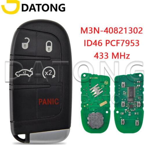 Datong World Car Remote Key For Jeep Grand Cherokee Dodge Dart Charger Challenger M3N-40821302 ID46 PCF7953A Chip 433 Keyless Go