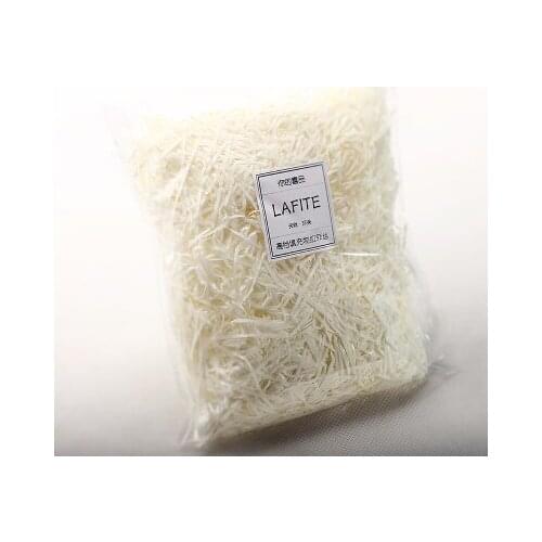 Free shipping 100g/lot milk white Natural lafite grass shredding creative candy box gift box filler wedding supplies